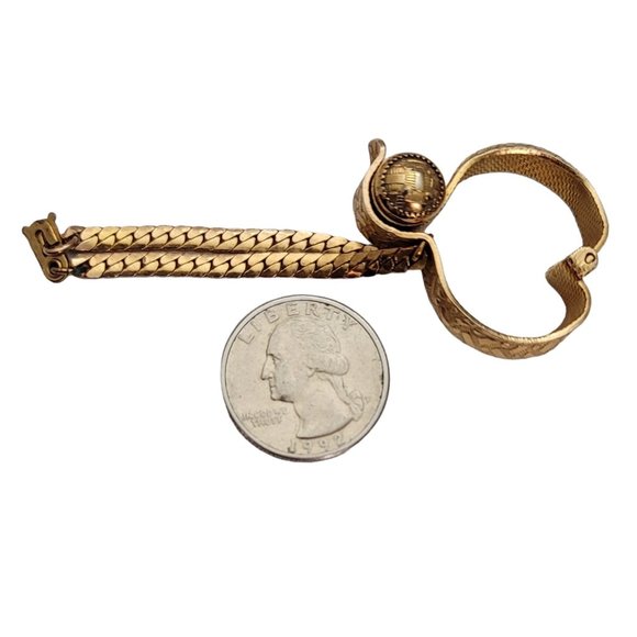 Gold Tone Vintage Ornate Ladies Glove Clip, Clamp E456 - Picture 6 of 8